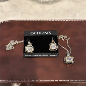 Catherines Silver and Gold Earrings with Zirconia